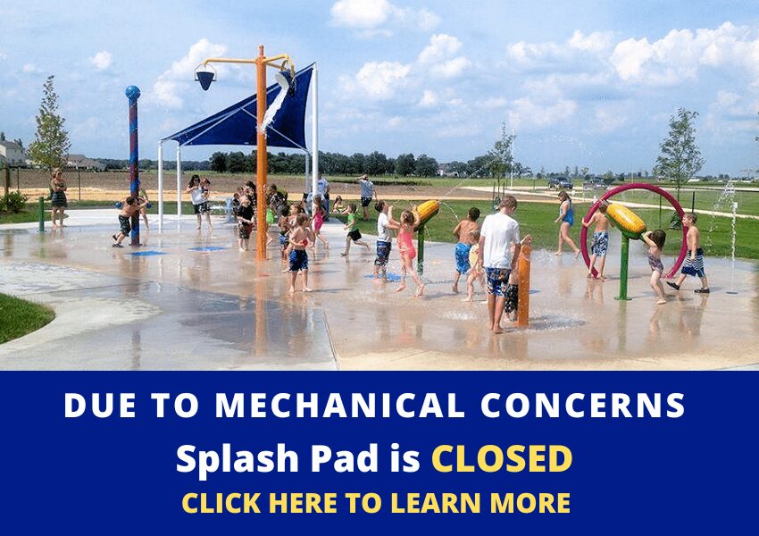 Splash Pad is CLOSED Splash Pad Sandwich Park District
