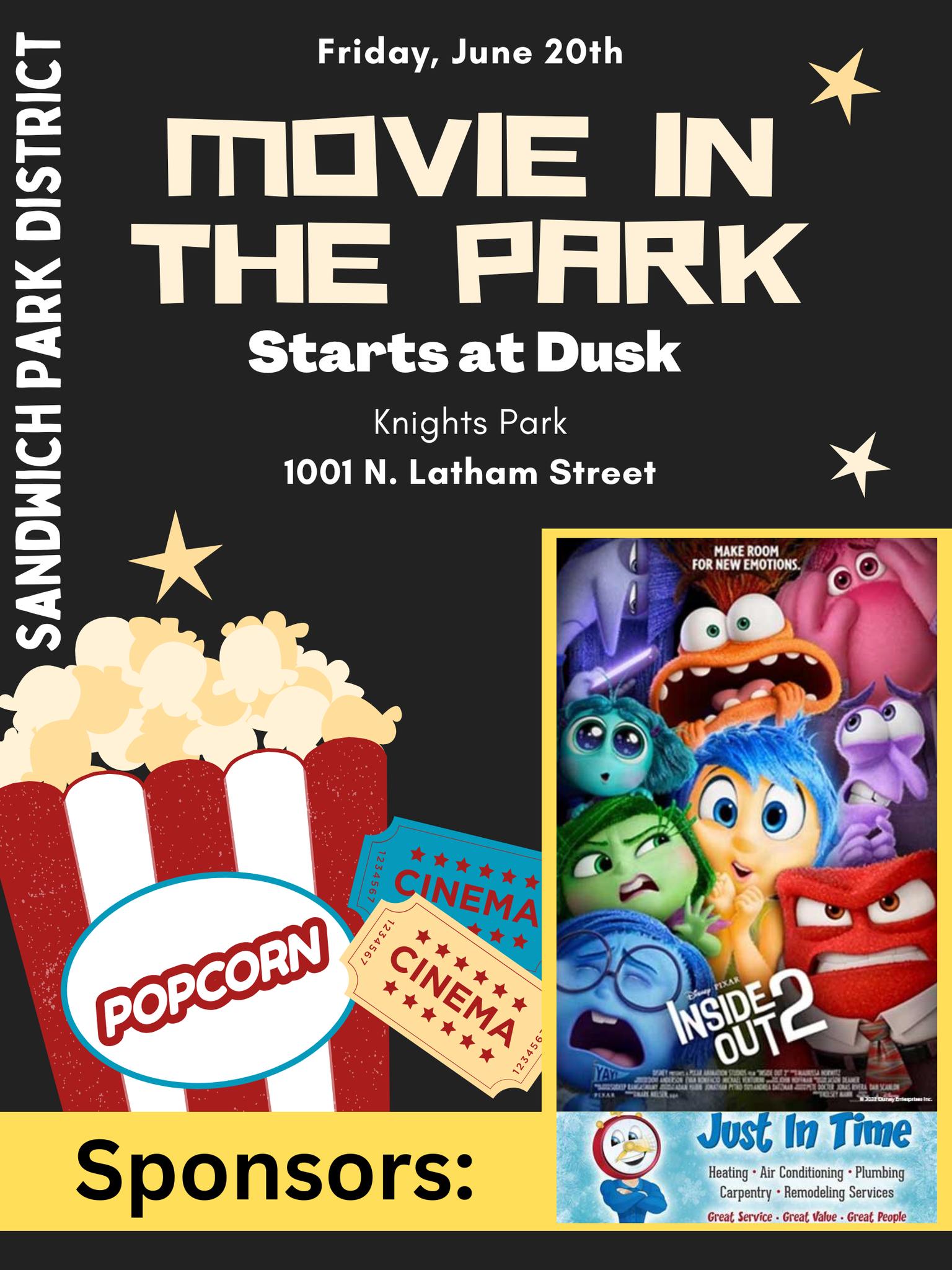 Movie in the Dark Just in Time Sponsor