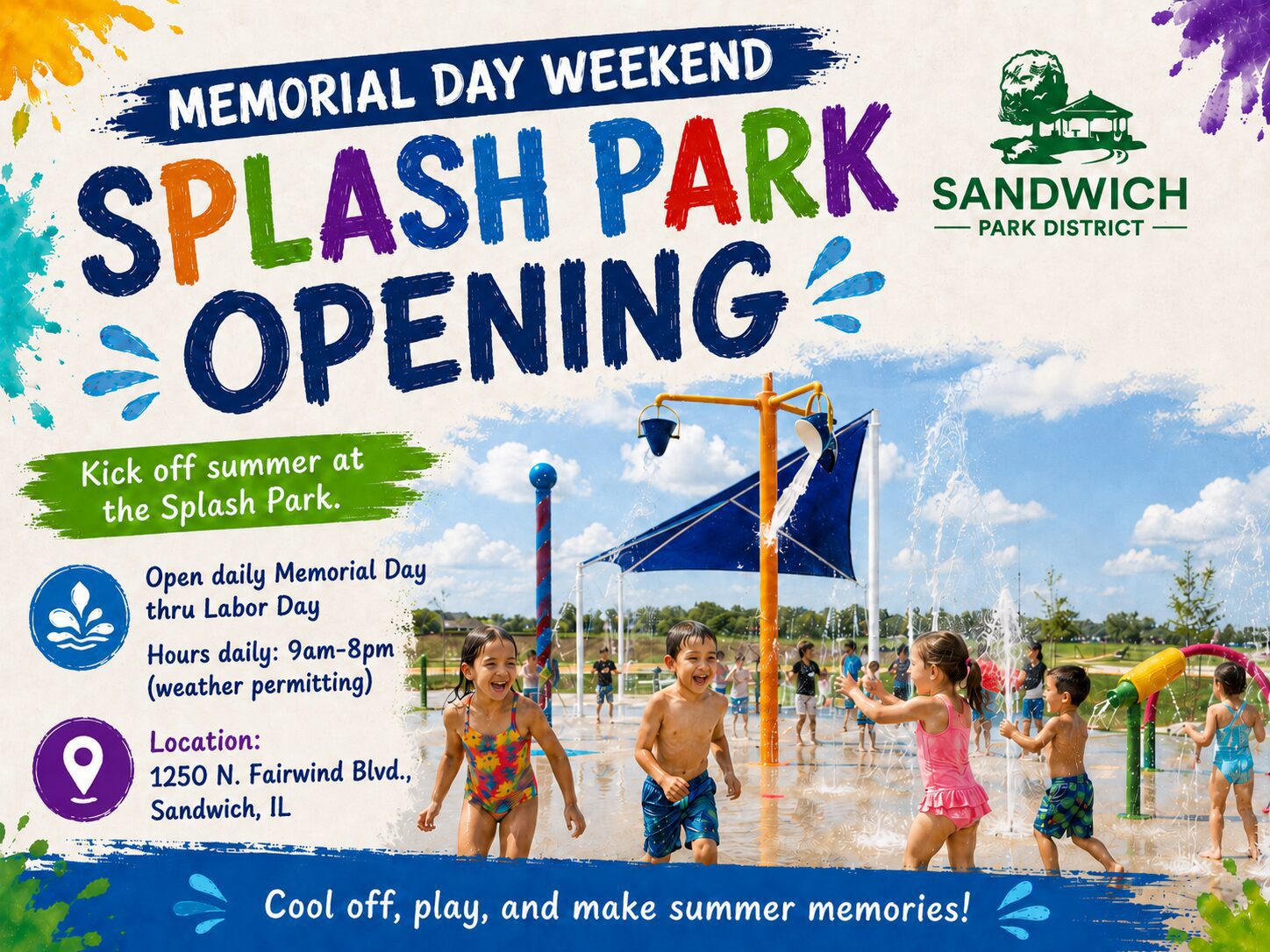 splash pad opening Park District Splash Pad Sandwich Park District